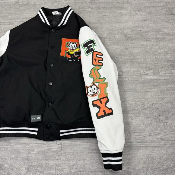 FELIX THE CAT x Universal Studios Bomber Jacket Adult Sz Small Black White EUC - Picture 13 of 14